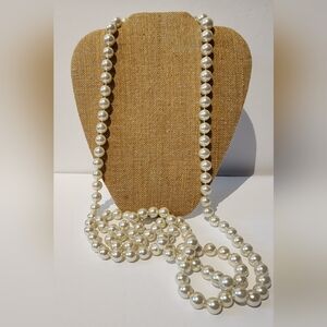 Long Large Pearl Handknotted Strand quality faux pearls